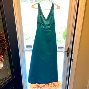 Size 3/4 blue beaded bodice a-like prom dress